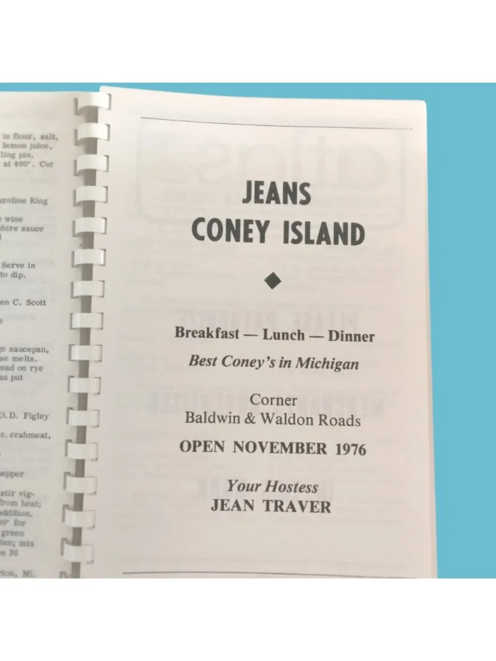 Spiral Bound Cookbook Keatington Womens Club Happy Cooker 1976 Lake Orion MI